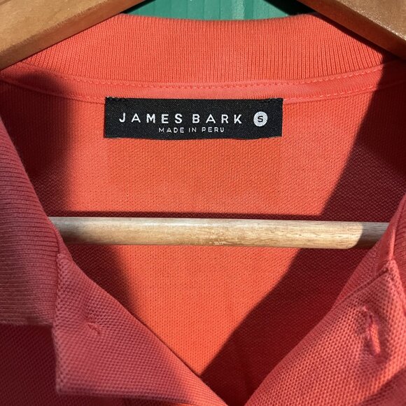 James Bark Coral Polo Shirt Men’s Small – Made in Peru, Blue Dog Logo, 100% Pima - Picture 6 of 6